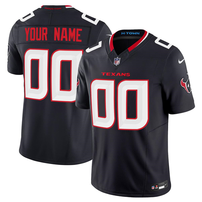Men's Houston Texans Active Player Custom Navy 2024 F.U.S.E Vapor Football Stitched Jersey